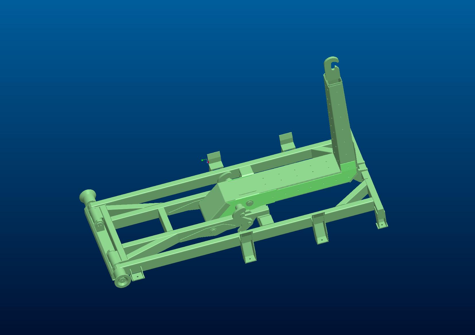 小型环卫收集车拉箱机构3D模型